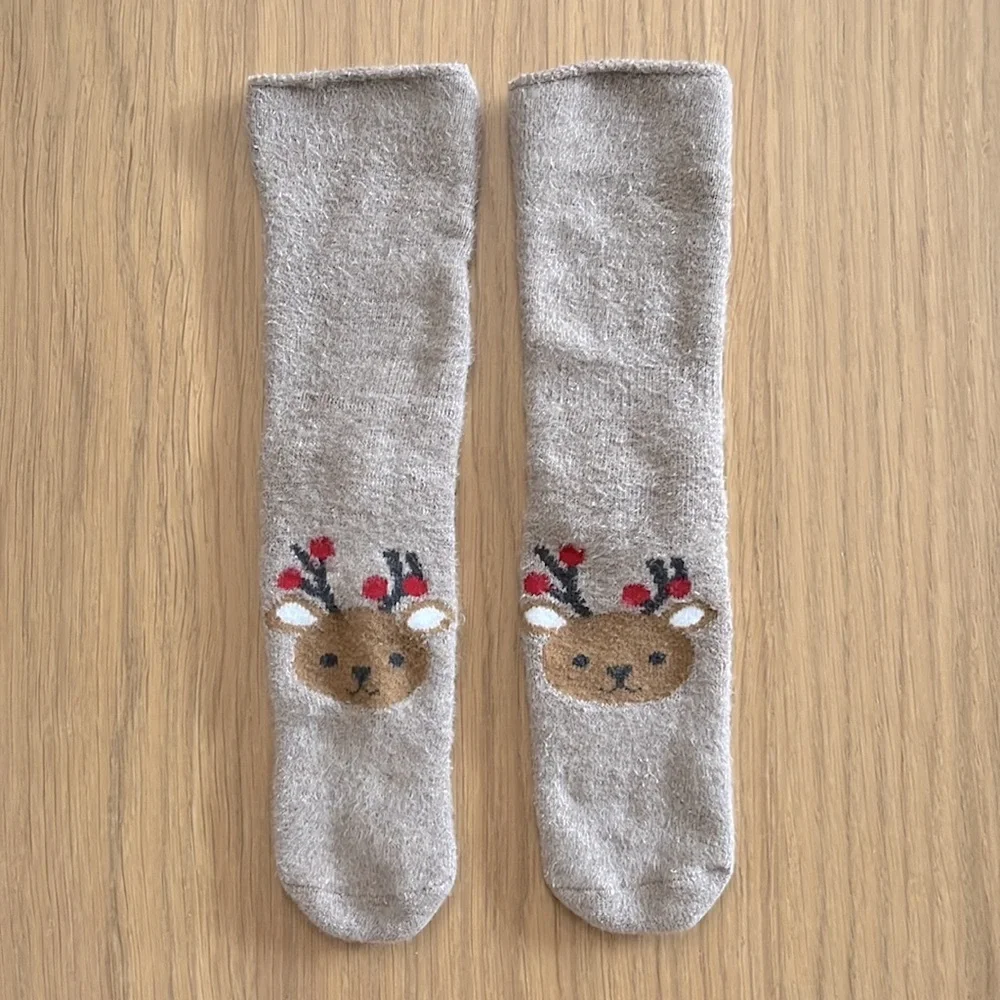 H&M, kids Christmas 3-pack warm terry socks, size 6-7.5